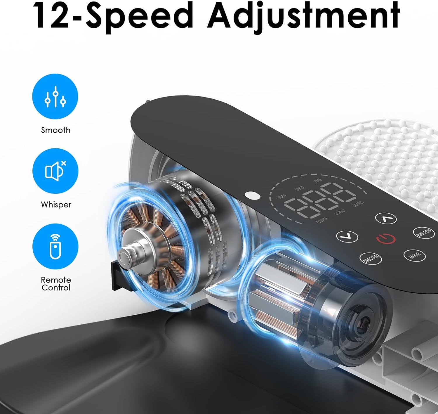 Under Desk Elliptical Machine, Electric Leg Exerciser for Seniors with 12 Speeds & Large LCD Display, Easy to Read & Use, Quiet Portable Seated Pedal Exerciser for Home Office - Image 3