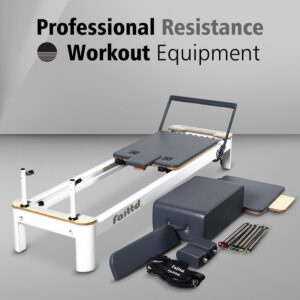 Aluminium Pilates Reformer,Pilates Reformer Equipment with Reformer Accessories, Reformer Box, Padded Jump Board, Reformer Pilates Machine for Home Workouts
