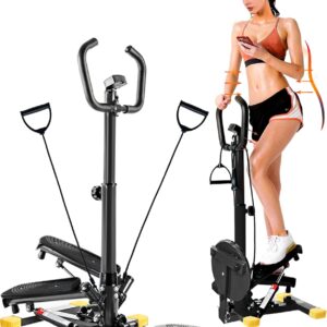 Wonderful Day Stair Steppers for Exercise at Home, Twist Stair Stepper Machine with Resistance Bands, LCD Monitor,300 lbs Loading Capacity
