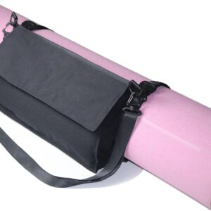 Yoga Mat Carrier Strap Shoulder Bag with Large Compartment Zipper Pocket