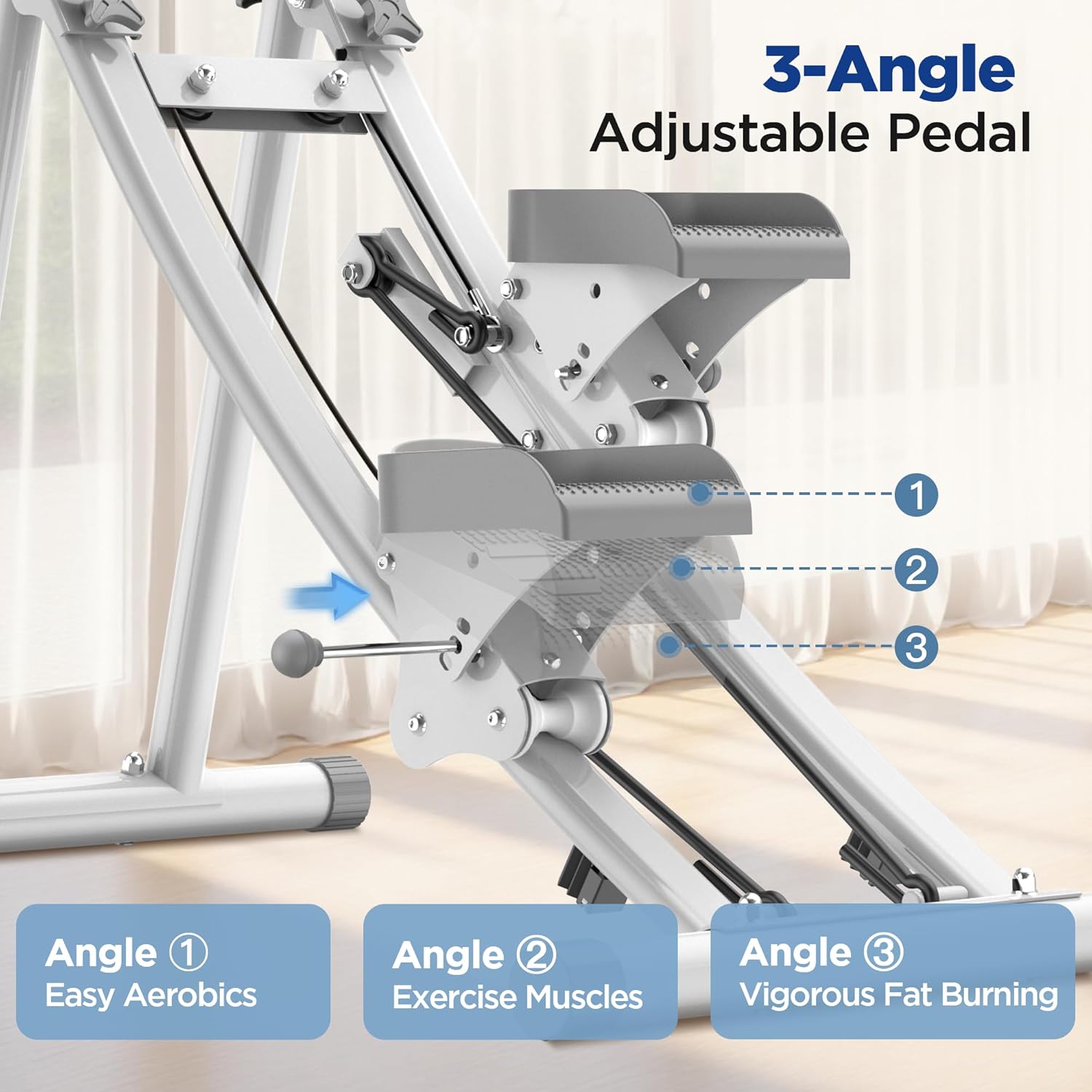 Stair Stepper for Home Gym Exercise, Stair Climber for Full Body Workout with Adjustable Handlebar & Pedals, Compact Foldable Vertical Cardio Exercise Climber with LCD Display - Image 8