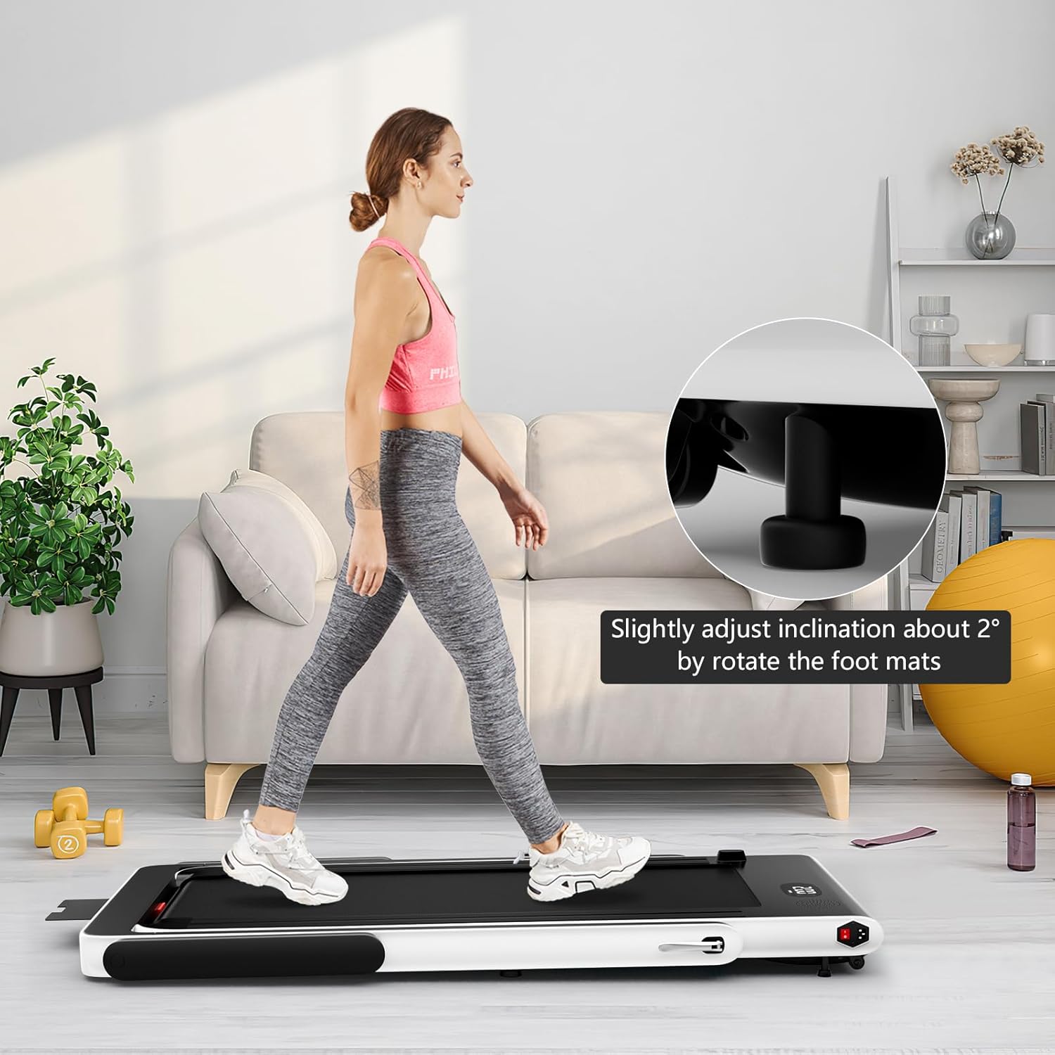 Goplus 2 in 1 Folding Treadmill, 2.25HP Superfit Under Desk Electric Treadmill, Installation-Free with Remote Control, APP Control and LED Display, Walking Jogging for Home Office - Image 8