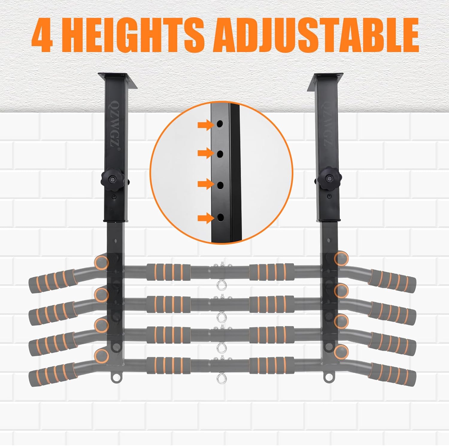 Height Adjustable Pull Up Bar, Heavy Duty Pull Up Bar, BarMount, Ceiling Mount, StrengthTraining Equipment for Home, Gym, Strength Training(Maximum (Ceiling mounted) - Image 2