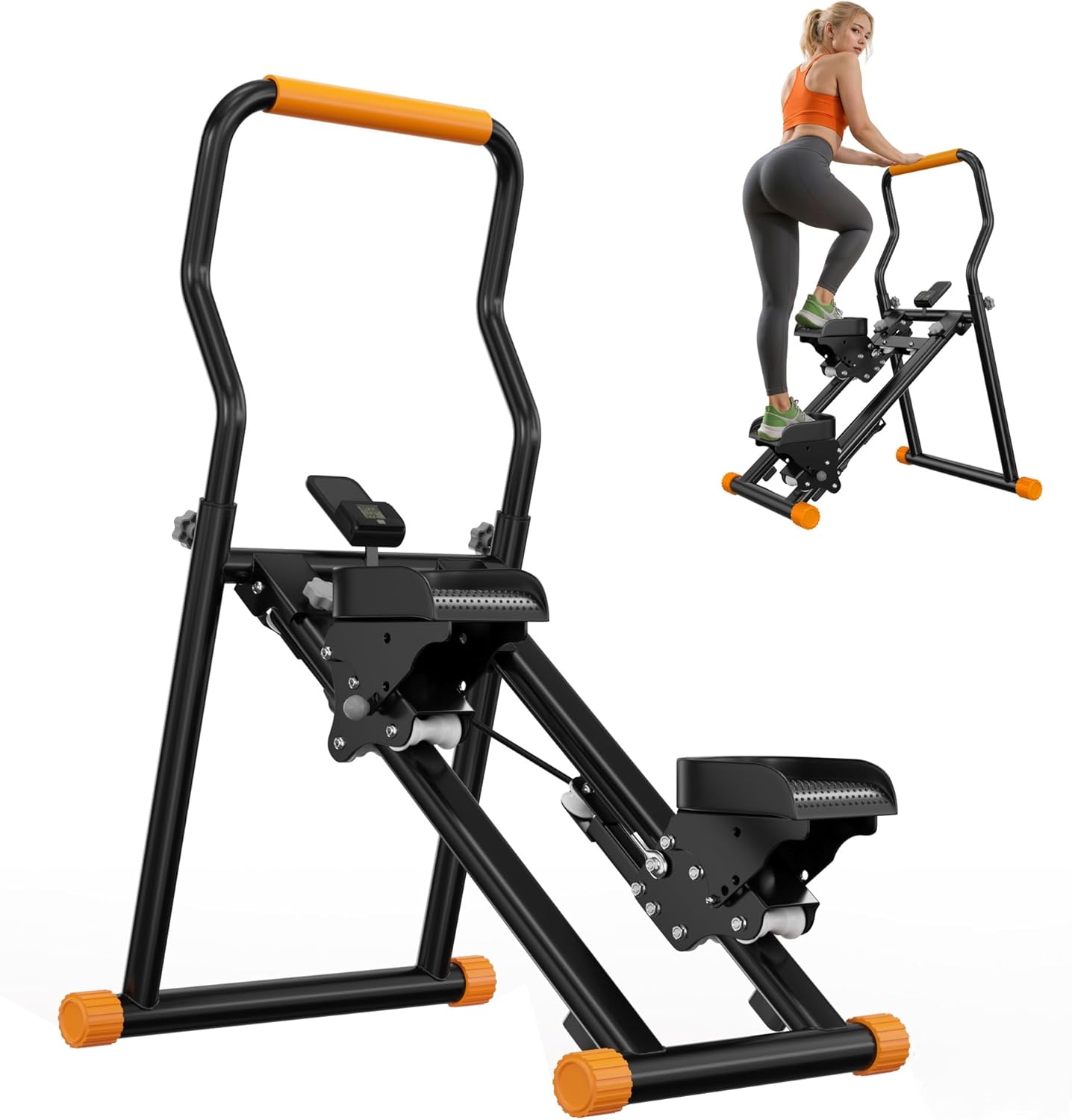 SogesHome Folding Stair Stepper Machine for Home Gym Exercise, Indoor Vertical Stepper Climber Machine with Adjustable Handlebar & Pedals, Full Body Cardio Fitness Workout Equipment