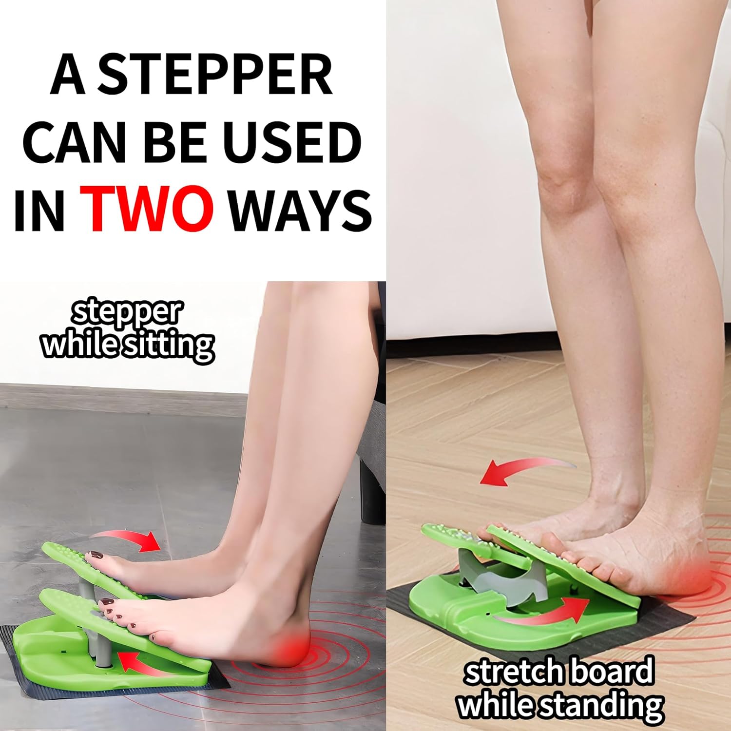 Foldable Leg Exerciser: Portable Foot Pedal Exerciser for Seniors Under Desk Foot Pedal Exerciser Stepper Exercise for Leg Muscles Relieves Varicose Veins Physical Therapy Aid - Image 4