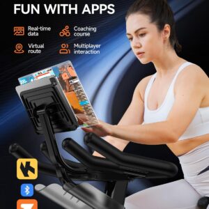 pooboo Exercise Bike, Adjustable Magnetic/Brake Pad Resistance Silent Belt Drive, Indoor Cycling Bike for Home Cardio, Fitness Stationary Bike with 350lbs/300lbs Weight Capacity &Upgraded Version Seat