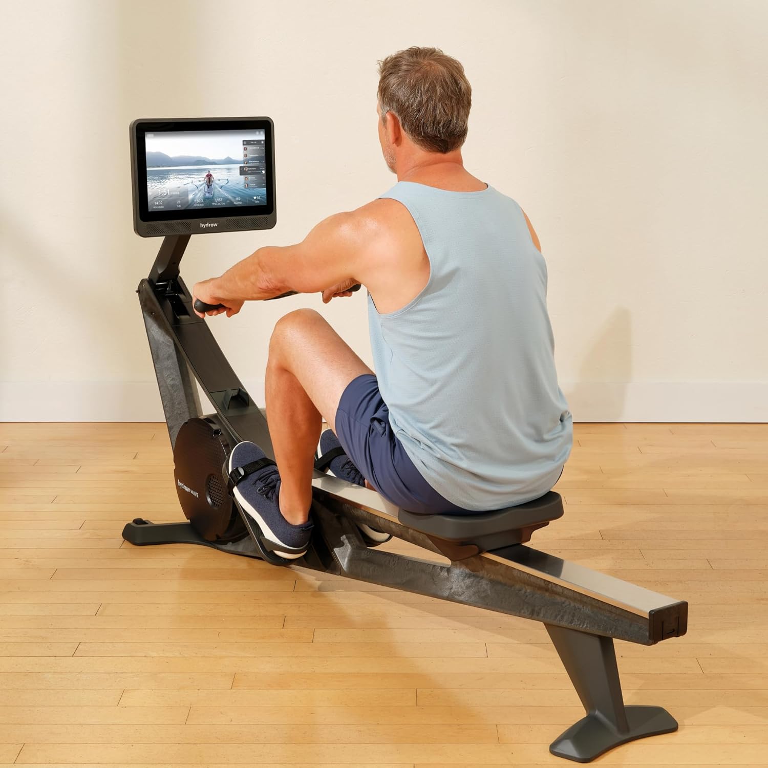 Hydrow Wave Rowing Machine with 16" HD Touchscreen & Speakers - Foldable | Live Home Workouts, Subscription Required - Image 6
