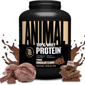 Animal 100% Whey Protein Powder – Whey Blend for Pre Workout or Post Workout, Recovery, or an Anytime Low Sugar Protein Boost Meal Replacement with BCAA Branched Chain Amino Acids – Chocolate, 4 lb