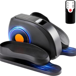 Under Desk Elliptical Machine with Remote Control, Electric Ellipse Leg Exerciser for Seniors Adults Home, 12 Adjustable Speeds, Quiet Portable Seated Pedal Exerciser, LED Monitor, Fully Assembled