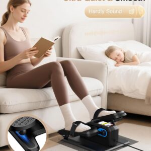 Under Desk Elliptical Machine,Ellipse Leg Exerciser Electric with Remoter,12 Manual Adjustable Speed and 3 Automatic Speed,Portable Seated Pedal Exerciser for Seniors,Adults,Home,Office