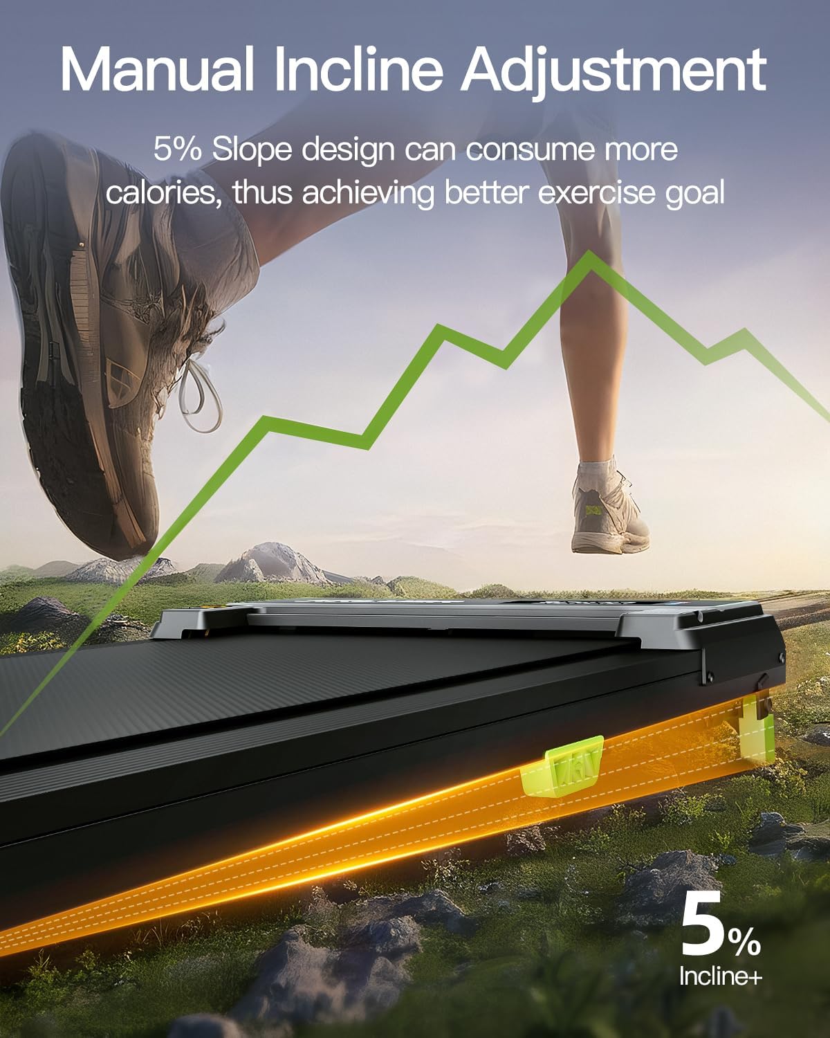 AKLUER Walking Pad with Incline, Under Desk Treadmill for Home, 2.5HP Portable Treadmills with Remote Control, 4 in 1 Incline Treadmill with LED Display - Image 2