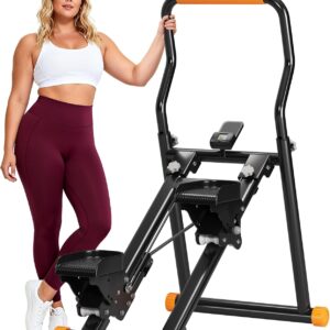 SogesPower Stair Stepper for Home Gym,Folding Vertical Stair Climber with Adjustable Handlebar & Pedals,Cardio Stair Master for Full-Body Workout,Climbing Exercise Machine for Women Men