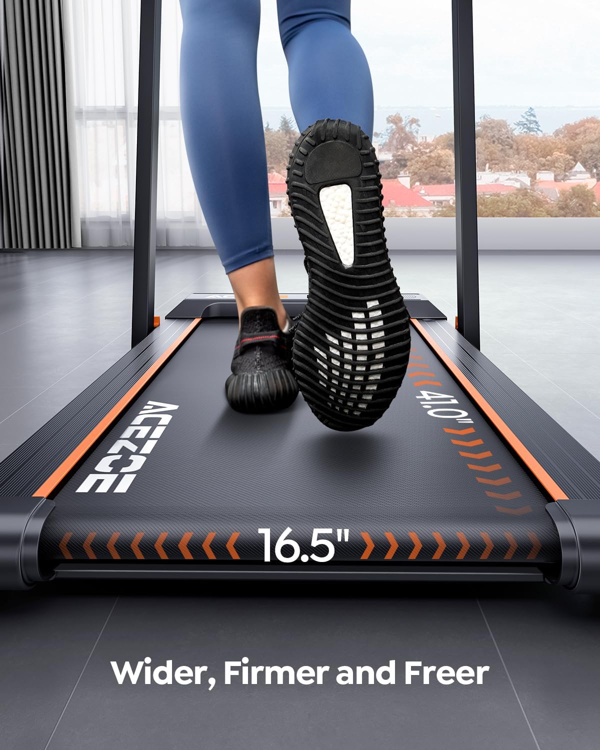 2 in 1 Folding Treadmills for Home Small Office, 2.5HP Walking Pad Treadmill with Handle Bar, 300lbs Capacity, Copmact Protable Treadmill with Smart APPs, 12 HIIT Modes and Touch Screen - Image 8