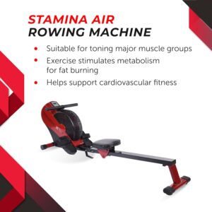 Stamina ATS Air Rower Machine with Smart Workout App – Foldable Rowing Machine with Dynamic Air Resistance for Home Gym Fitness – Up to 250 lbs Weight Capacity (Renewed)