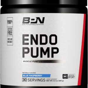 BARE PERFORMANCE NUTRITION, BPN Endo Pump Pre-Workout Muscle Pump Enhancer, Increased Blood Flow/Oxygen Transport to Muscles, Blue Raspberry