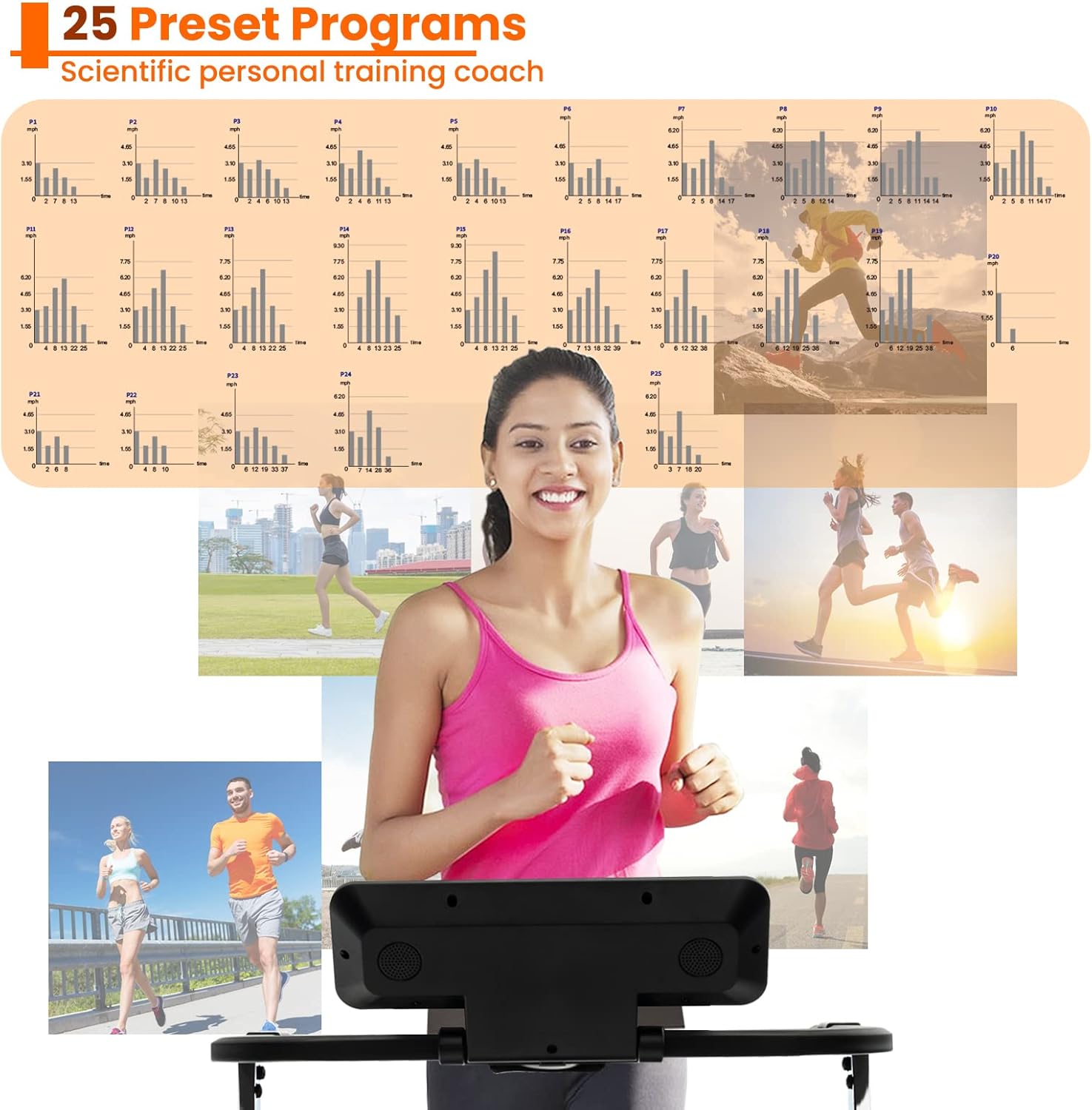 GYMAX Foldable Desk Treadmill with Height Adjustable Desktop, Portable Running Walking Jogging Machine for Workout, Compact for Small Space Office Home Gym - Image 8