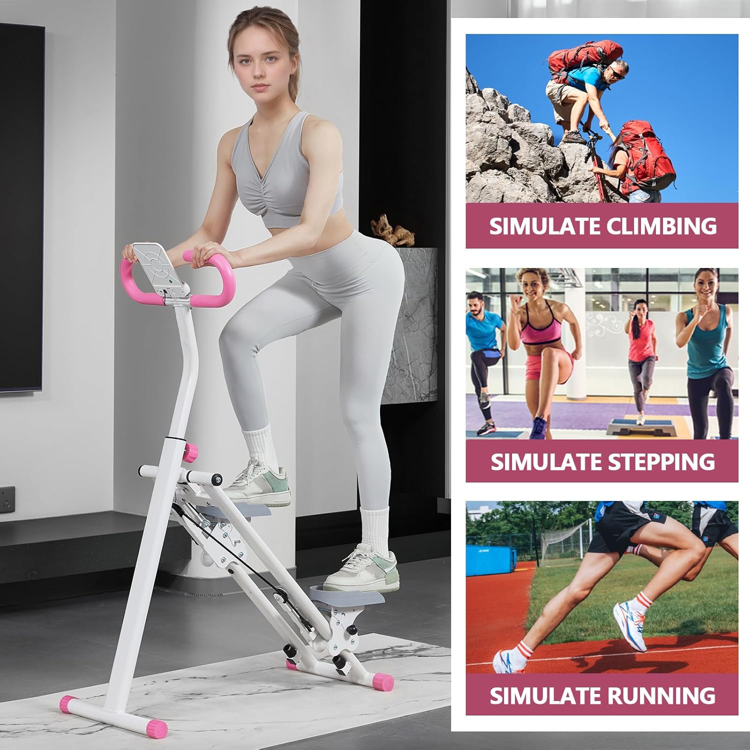 Stair Stepper for Home - Vertical Climber Workout Machine with Stable Frame, Adjustable Handlebar for Full-Body Exercise - Image 8