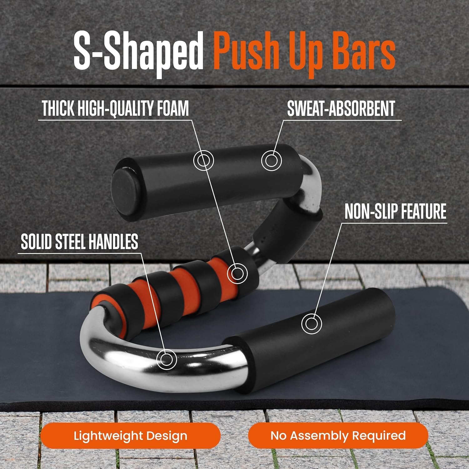 SQUATZ Doorway Pullup Bar & S-Shaped Push Up Bars - Pushup Handles for Floor - Door Frame Adjustable Pull Up Hanging Bar Home Gym Equipment - Image 6