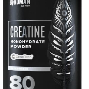 BIRDMAN Micronized Creatine Monohydrate Powder, Muscle Recovery, Caffeine Free, Creatine Pre Workout, Vegan, Post Workout, Gluten Free, Sugar Free | 80 Servings (5 Grams Each) | 0.8lb