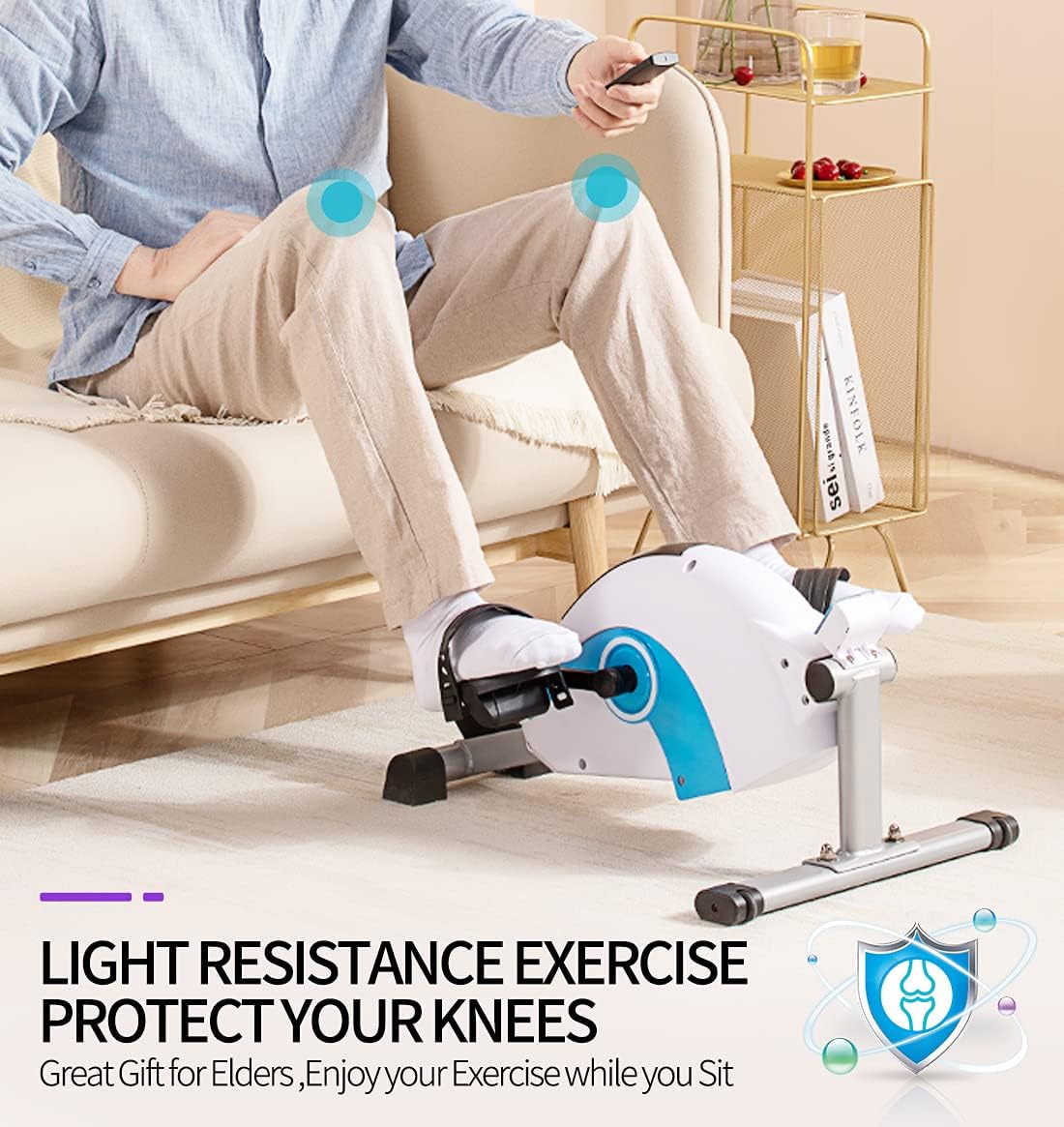 Under Desk Mini Pedal Exerciser for Arm & Leg Workout, Portable Compact Exercise Bike with Adjustable Resistance & LCD Display - Image 8