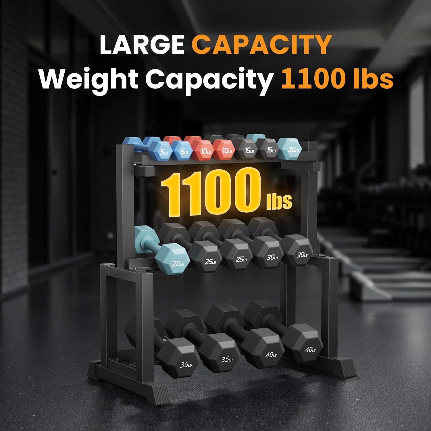 VOPEAK 1100LB Capacity Dumbbell Rack - 3-Tier Heavy Duty Weight Rack & Dumbbell Stand for Home Gym, Adjustable Storage Organizer for Dumbbells, Kettlebells, Space-Saving Weight Stand-(Rack Only) - Image 3