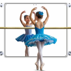Kids Wall Mounted Ballet Barre 2FT & 4FT with Mirror Set and Mat – Home Dance Studio Kit for Confidence, Balance – 3-Height Adjustable Bar for Stretching in Nursery and Playroom