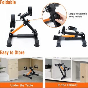 Pedal Exerciser for Seniors – Under Desk Elliptical Machine, Pedal Exerciser Foot Cycle Arm Leg, Portable Mini Exercise Pedal Machine, Under Desk Pedal Exerciser, Under Desk Mini Exercise Bike