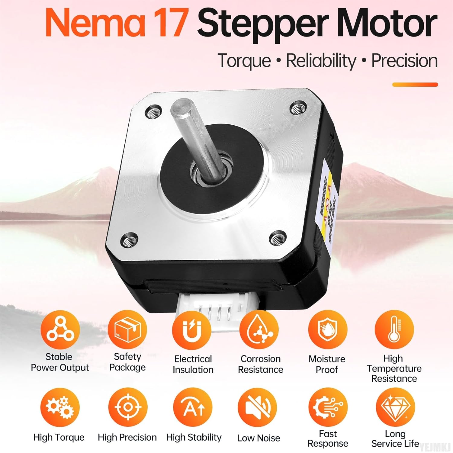 10Pack Nema 17 Stepper Motor 1.8° 2 Phase High Torque 0.13Nm(18.41oz·in) Bipolar 42x21mm 1.0A 3.5Ω 4-Lead Shaft 24mm φ5mm 42 Stepper Motor Cable 1M for 3D Printer DIY Robot CNC Machine - Image 5