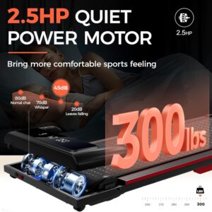 GTRACING Walking Pad, Under Desk Treadmill with Incline for Home, Portable Treadmill with Remote Control LED Display, 2.5 HP Quiet Walking treadmills with APP Shock Absorption Design, 300 Lbs Capacity