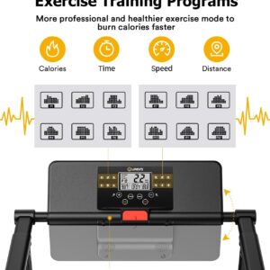 UREVO Treadmill with Desk Workstation, Walking Pad Treadmills for Home Office, Under Desk Compact Design Treadmill with HIIT Programs, Remote Control, LED Display