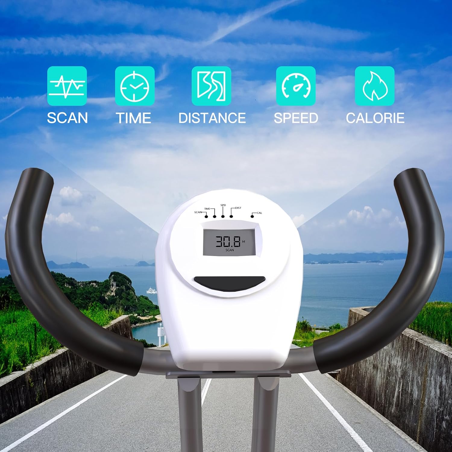 Portable Exercise Bike, Lightweight Stationary Bikes for Home Workout, Foldable Indoor Cycling Bike for Seniors, 240LB Capacity, Stepless Control Friction Resistance - Image 3