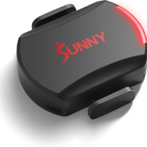 Sunny Health & Fitness Exercise Cycling 2-in-1 Cadence/RPM + Speed Sensor for Indoor or Outdoor Bikes with Free SunnyFit App Enhanced Bluetooth Connectivity – CB110