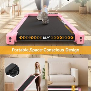 Walking Pad Treadmill with Handle Bar, Walking Pad with Incline 8%, 2.5HP Quiet Under Desk 330 lbs 2 in 1Treadmills for Home and Office Jogging Running Machine, Remote Control and LED Display