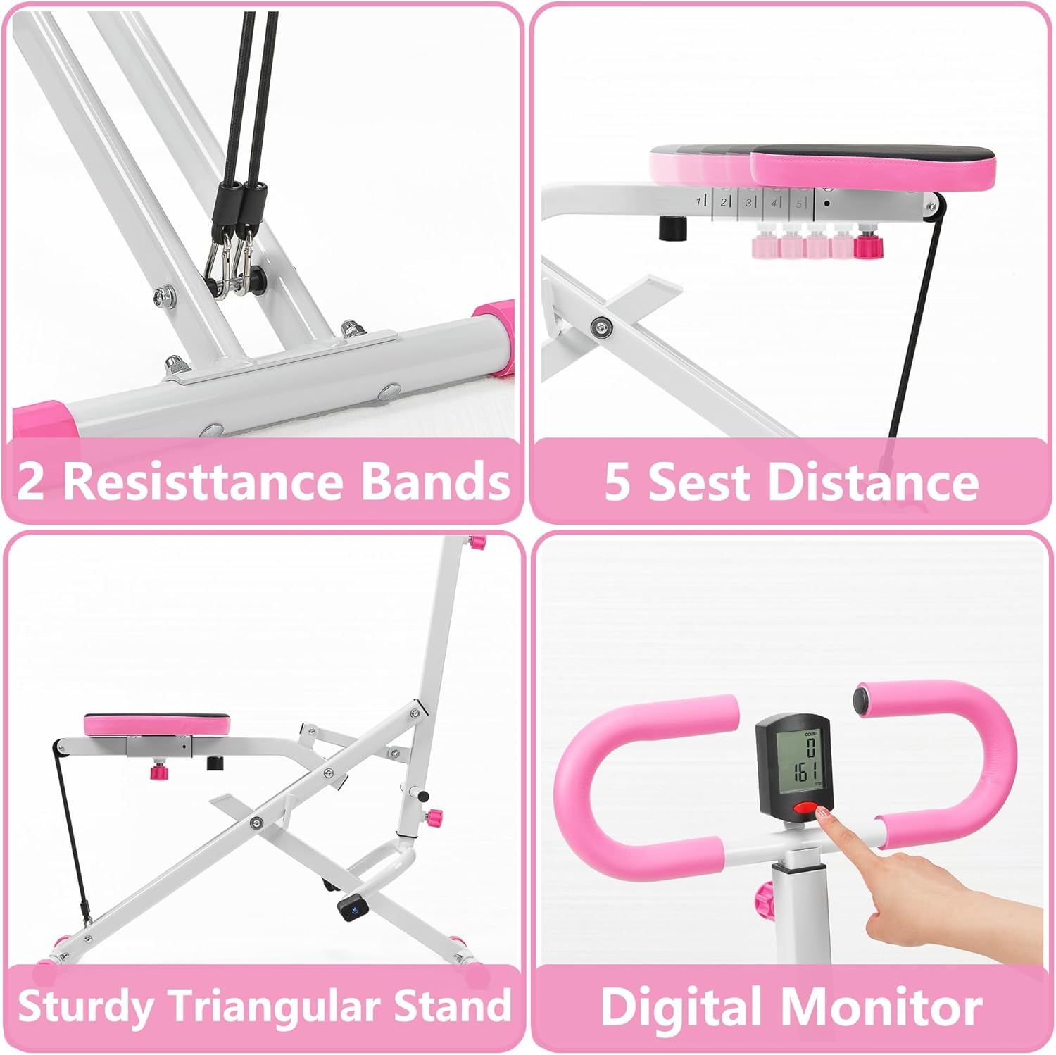 Squat Machine for Home, Squat Rowing Machine with Adjustable Resistance Bands, Foldable Exercise Equipment, Squat Assist Trainer for Glutes Ab Back Legs Workout - Image 3