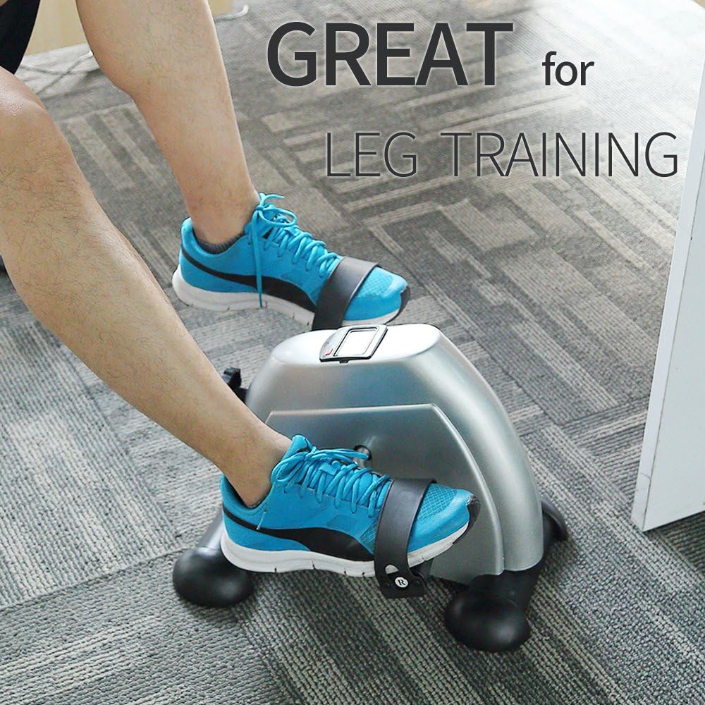 Mini Exercise Bike, himaly Under Desk Bike Pedal Exerciser Portable Foot Cycle Arm & Leg Peddler Machine with LCD Screen Displays - Image 4