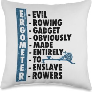 Ergometer Rowing Exercise Machine Erg Crew Rower Coxswain Throw Pillow
