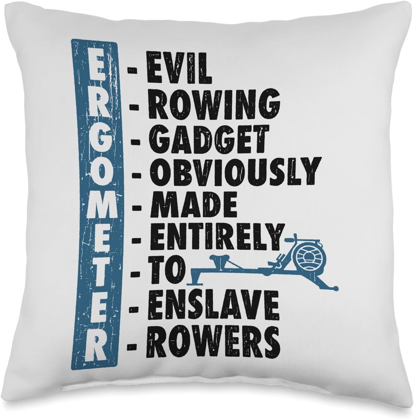 Ergometer Rowing Exercise Machine Erg Crew Rower Coxswain Throw Pillow
