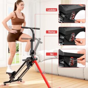 YOLEO Steppers for Exercise at Home, Adjustable Stair Stepper with 3 Workout Modes,Folding Cardio Stair Master with Ski Simulation Mode & Oversized Pedal,90% Pre-Assembled Stair Climber with Handlebar