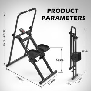 Leikefitness Stair Stepper for Home-Upgrade Vertical Climber,Folding Cardio Exercise Machine,Stair Climber for Full Body Workout with Adjustable Handlebar for Women & Men