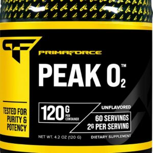 PrimaForce Peak O2 Workout Supplement, 120 Grams – Proprietary Blend, Non-GMO, Vegan and Gluten Free