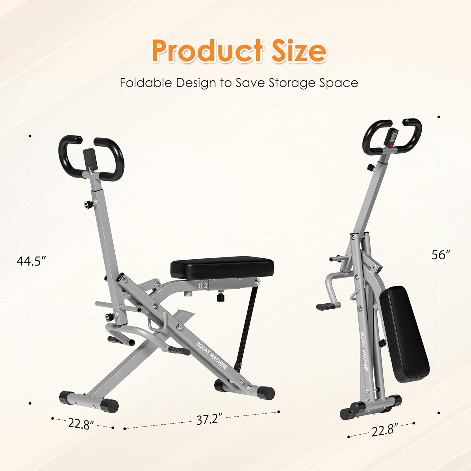 DlandHome Squat Machine, Squat Rowing Machine with Adjustable High-Strength Resistance Band for Home Gym, Foldable Leg Glute Trainer for Full Body 330lbs - Image 3