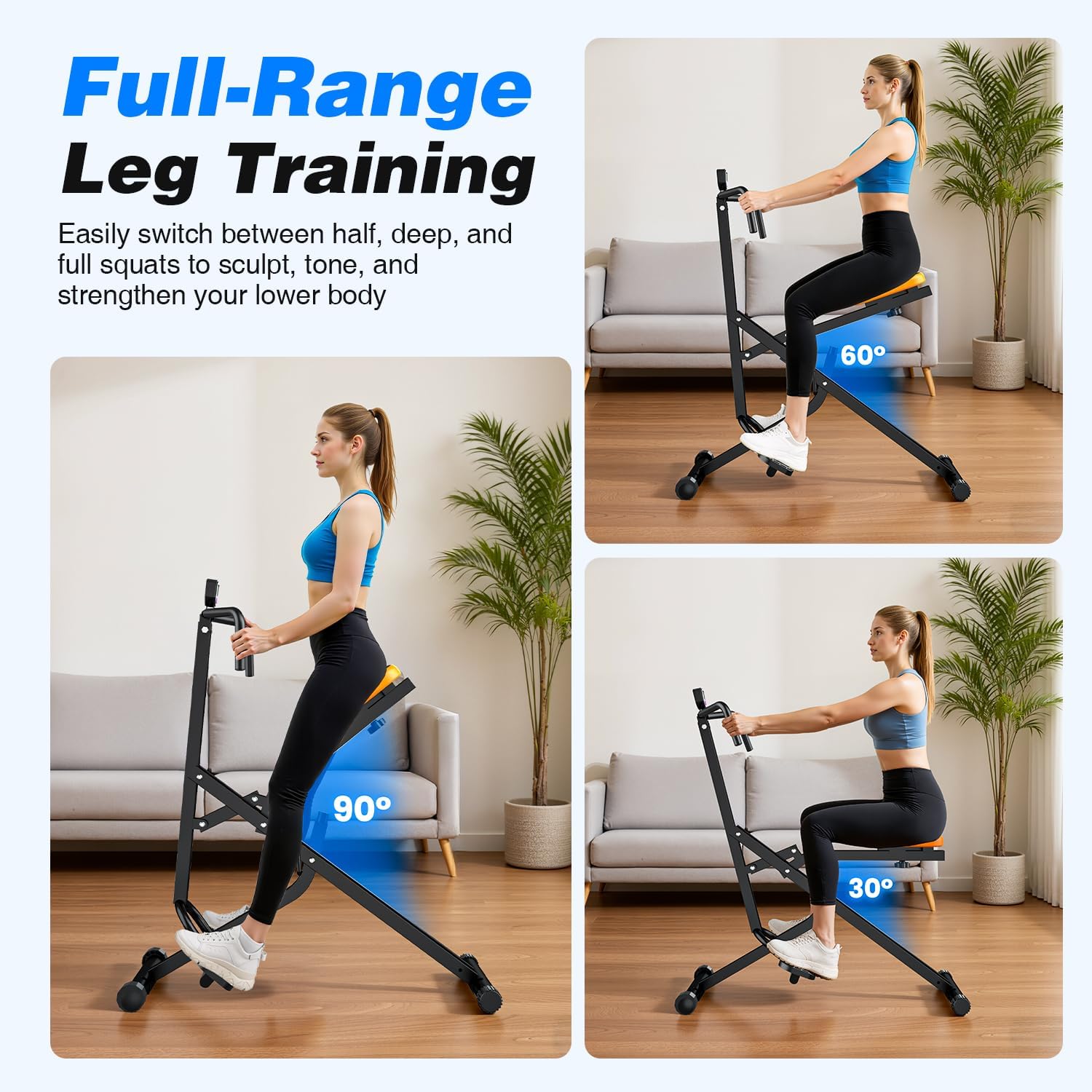 MR. CAPTAIN Squat Rowing Machine for Home Workout, LCD Monitor, Low-Impact Workout, Adjustable Seat - Image 2