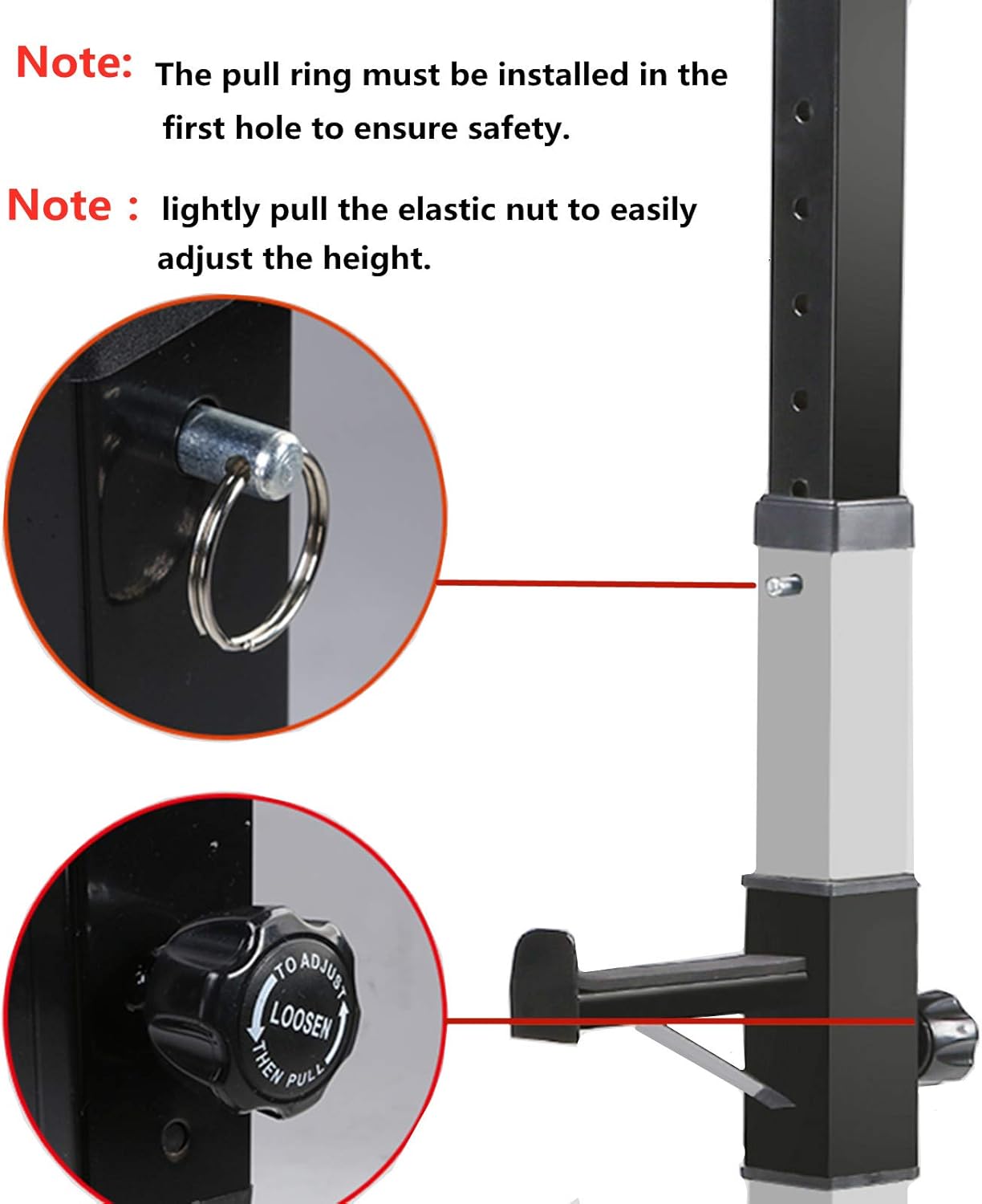Barbell Rack Stand - Multifunctional Adjustable Squat Rack, Heavy-Duty Dumbbell Rack,Strength Training Dip Station, Home Gym Equipment Max Load 550lbs - Image 8
