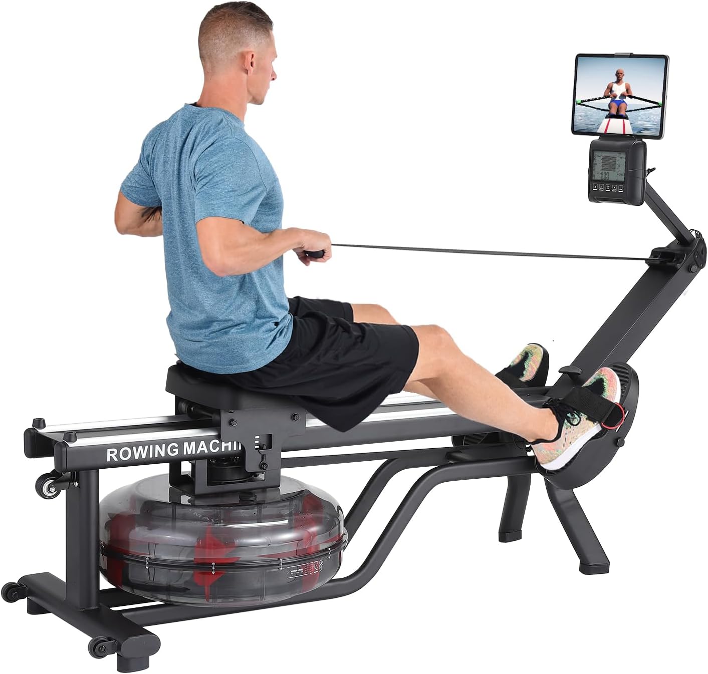 Magnetic/Water Rowing Machines for Home, Full-Body Workout, Low-Impact, Max 350Lb Weight Capacity, Rower Machine of Quiet Resistance, App Compatibility & Space-Saving Design - Image 8