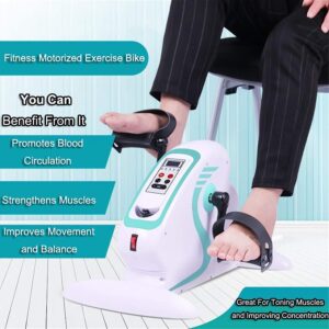 Pedal Exerciser with Leg Protector, Under Desk Exercise Bike Foot Hand Cycle Portable, Arm and Leg Exercise Machine with LCD Monitor, Fitness Exerciser for Arm & Leg Workout