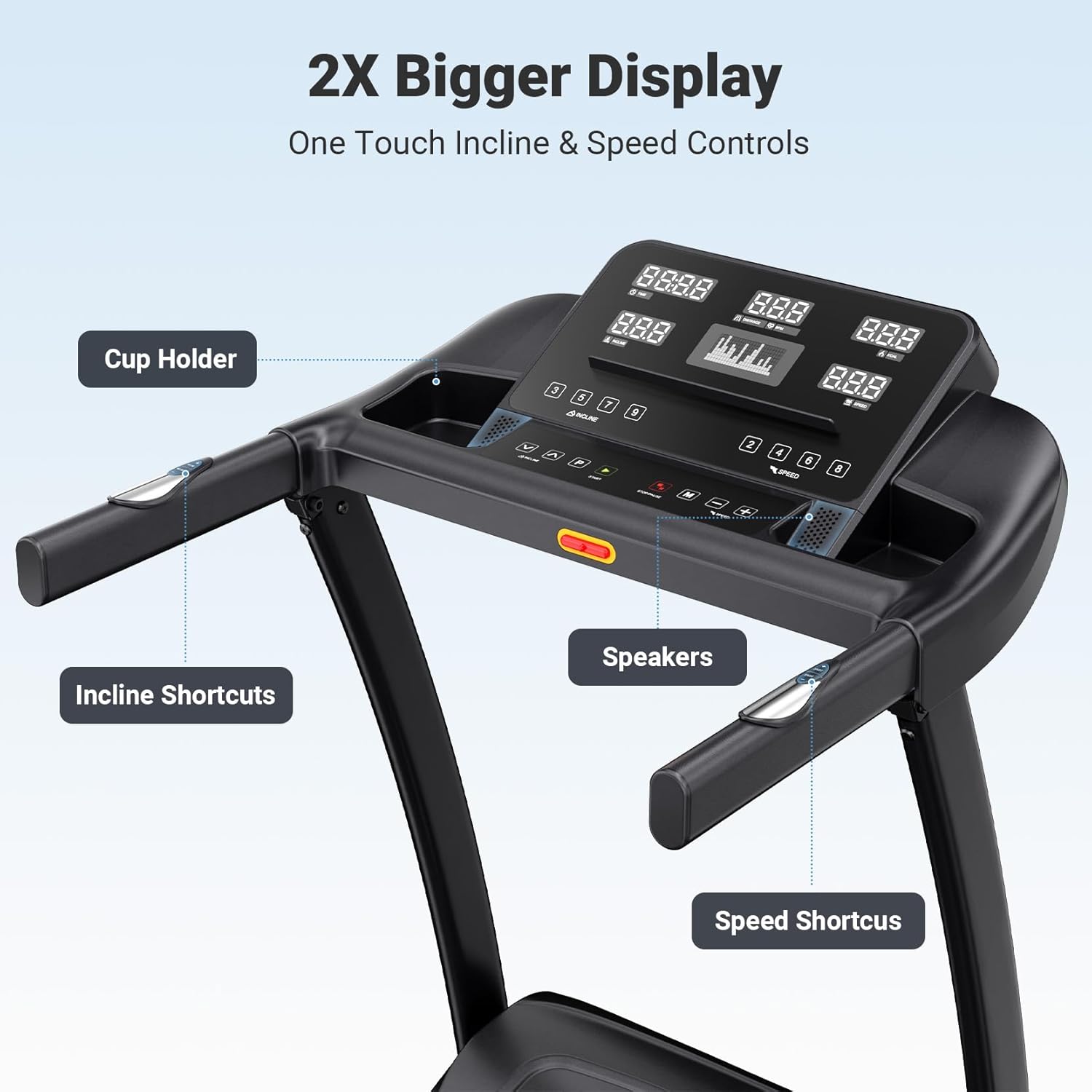 THERUN Incline Treadmill for Running and Walking, 300 lbs Weight Capacity Folding Treadmill with 0-15% Auto Incline, Wide Belt, 3.5HP, App, Heart Rate - Image 2