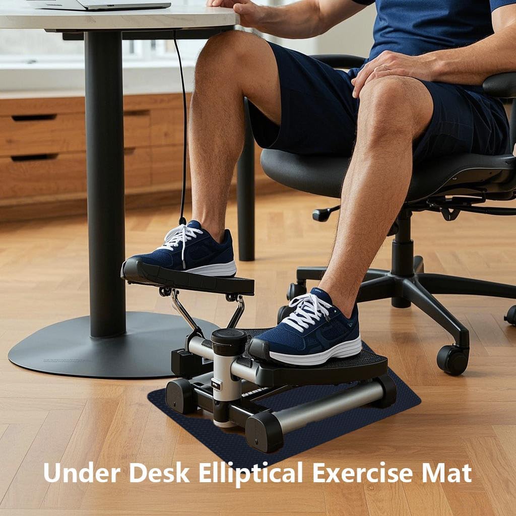 Double-Sided Non Slip Mat for Stepper Exercise Machine & Under Desk Mini Elliptical Exercise Equipment, Small Workout Floor Protection Mat for Seated Pedal Exerciser, Indoor Cycling Bike - Image 4