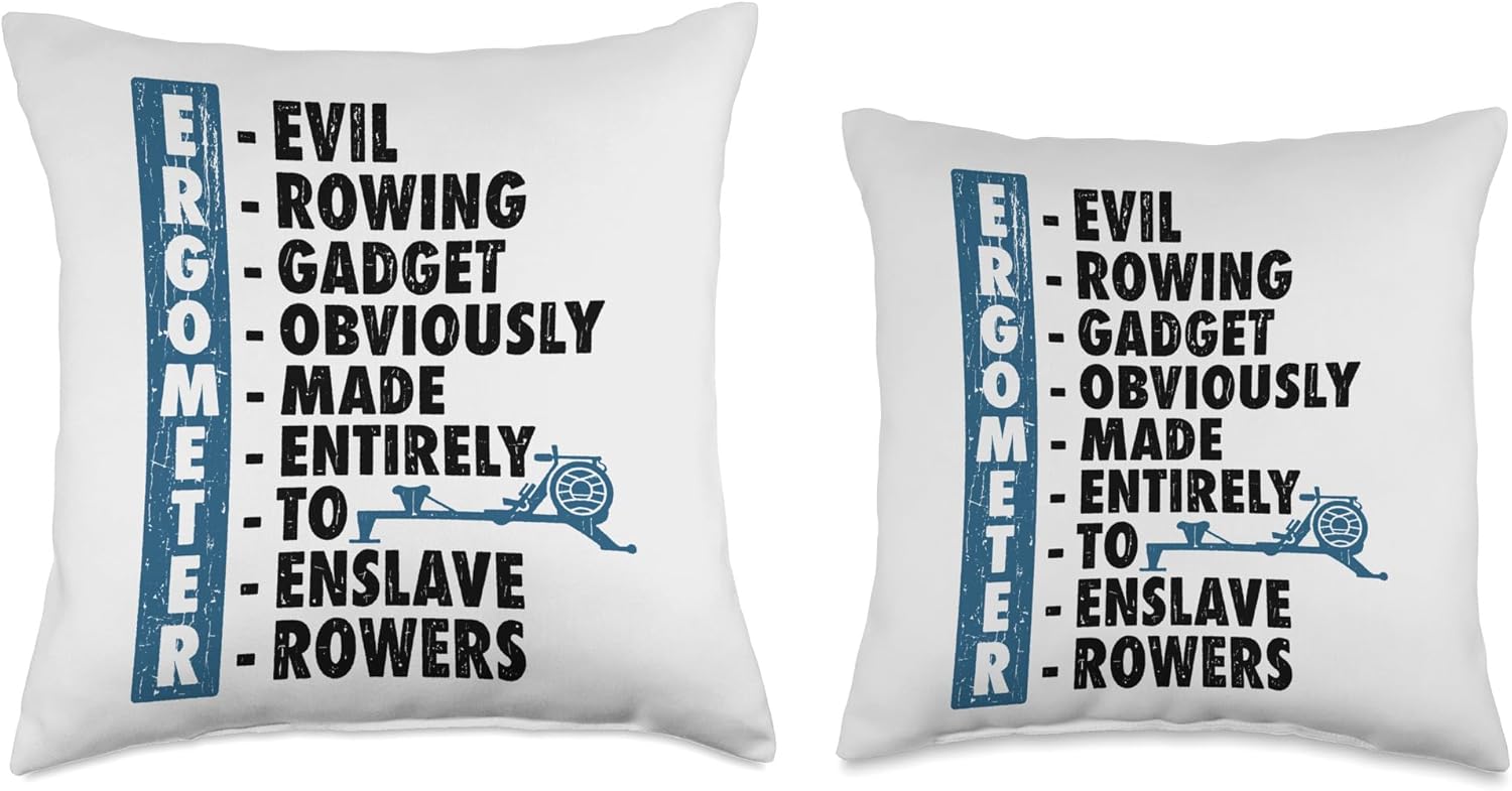 Ergometer Rowing Exercise Machine Erg Crew Rower Coxswain Throw Pillow - Image 3