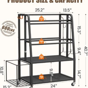 600LBS Weight Rack For Home Gym, Vopeak Dumbbell Rack Stand Only, Adjustable Weight Rack For Dumbbells, Kettlebells Yoga Mat, Home Gym Storage Rack With Wheels And Hooks, Powder Coated Finish Steel