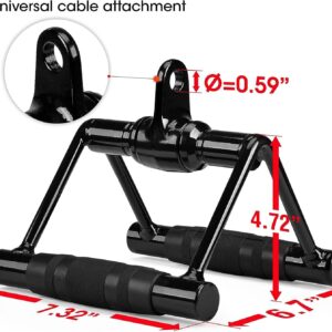 Yes4All Cable Machine Attachment, Double D Handle & Tricep Rope Cable Attachment, Weight Machine Accessories Load 880 LB for Home Gym